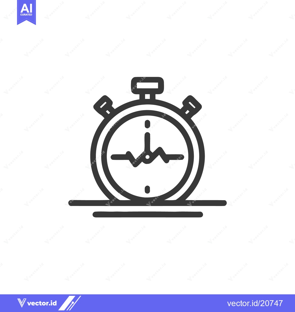 Premium Vector dari Stopwatch with Heartbeat Line: Time and Health Concept Icon