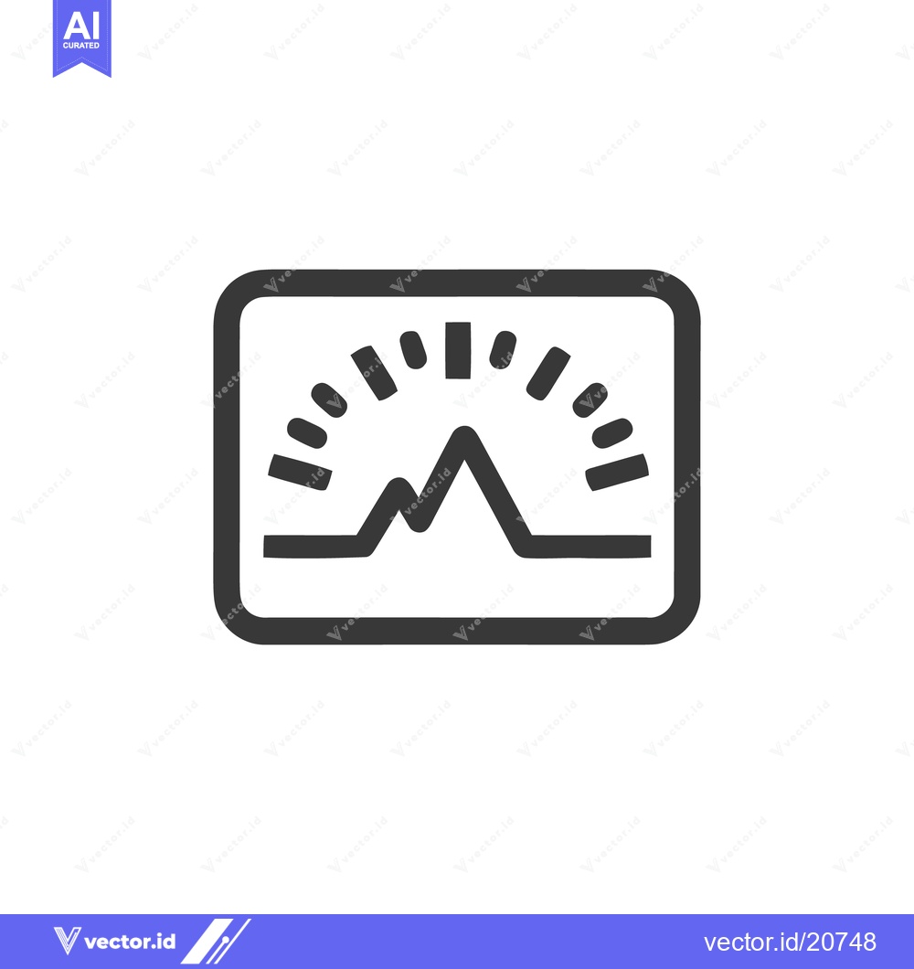 Premium Vector dari Minimalist Icon of a Performance Gauge with Needle and Scale
