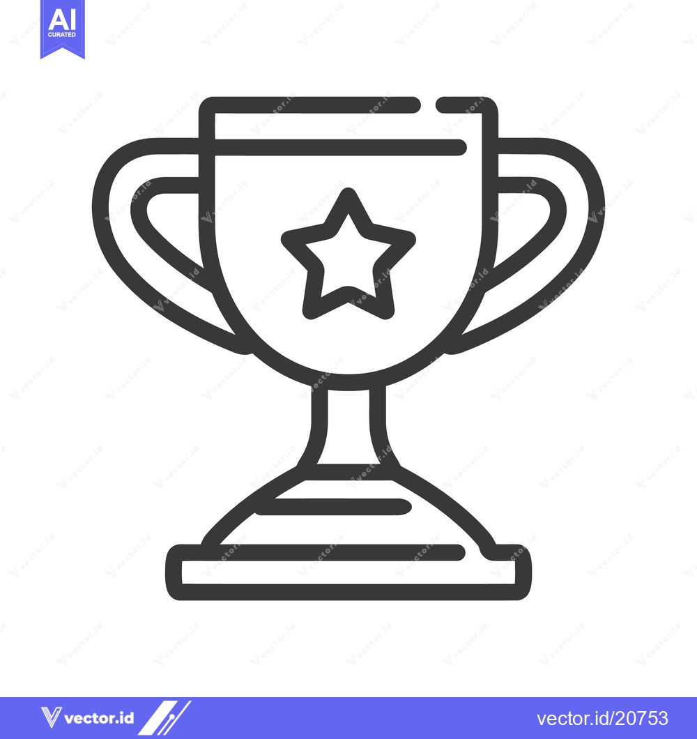 Premium Vector dari A monochrome line art image of a trophy cup symbol