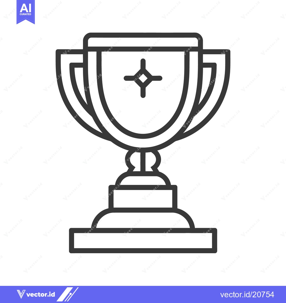 Premium Vector of A Simple Black and White Cup Shaped Award Illustration