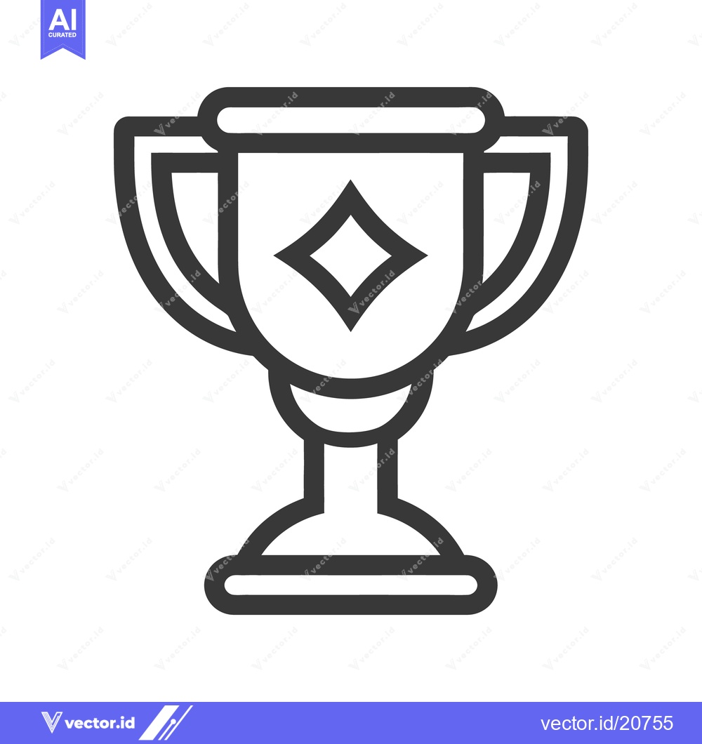 Premium Vector dari A simple black and white illustrated trophy on a white background