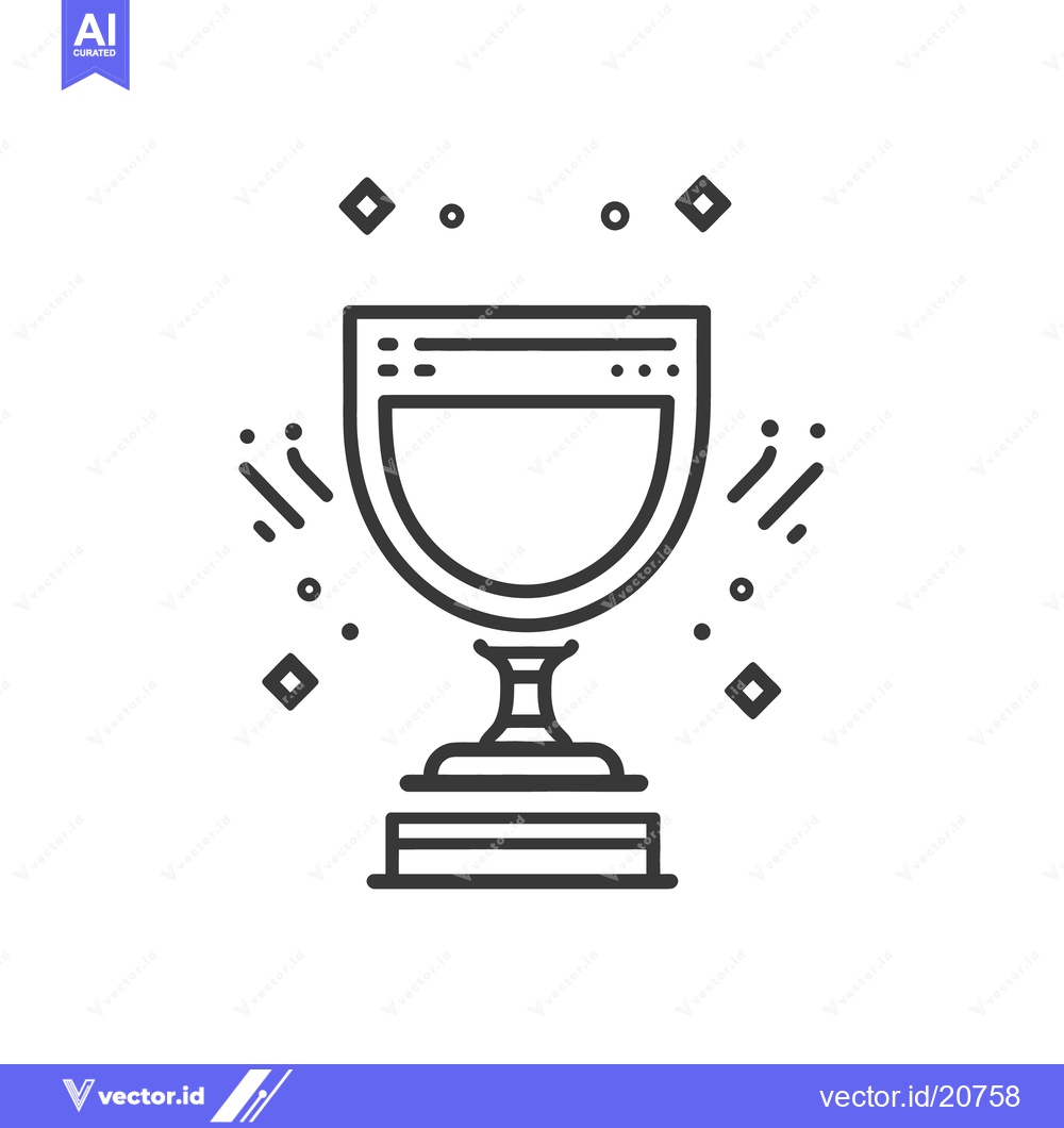 Premium Vector dari An illustrated trophy with confetti indicating a celebration of victor