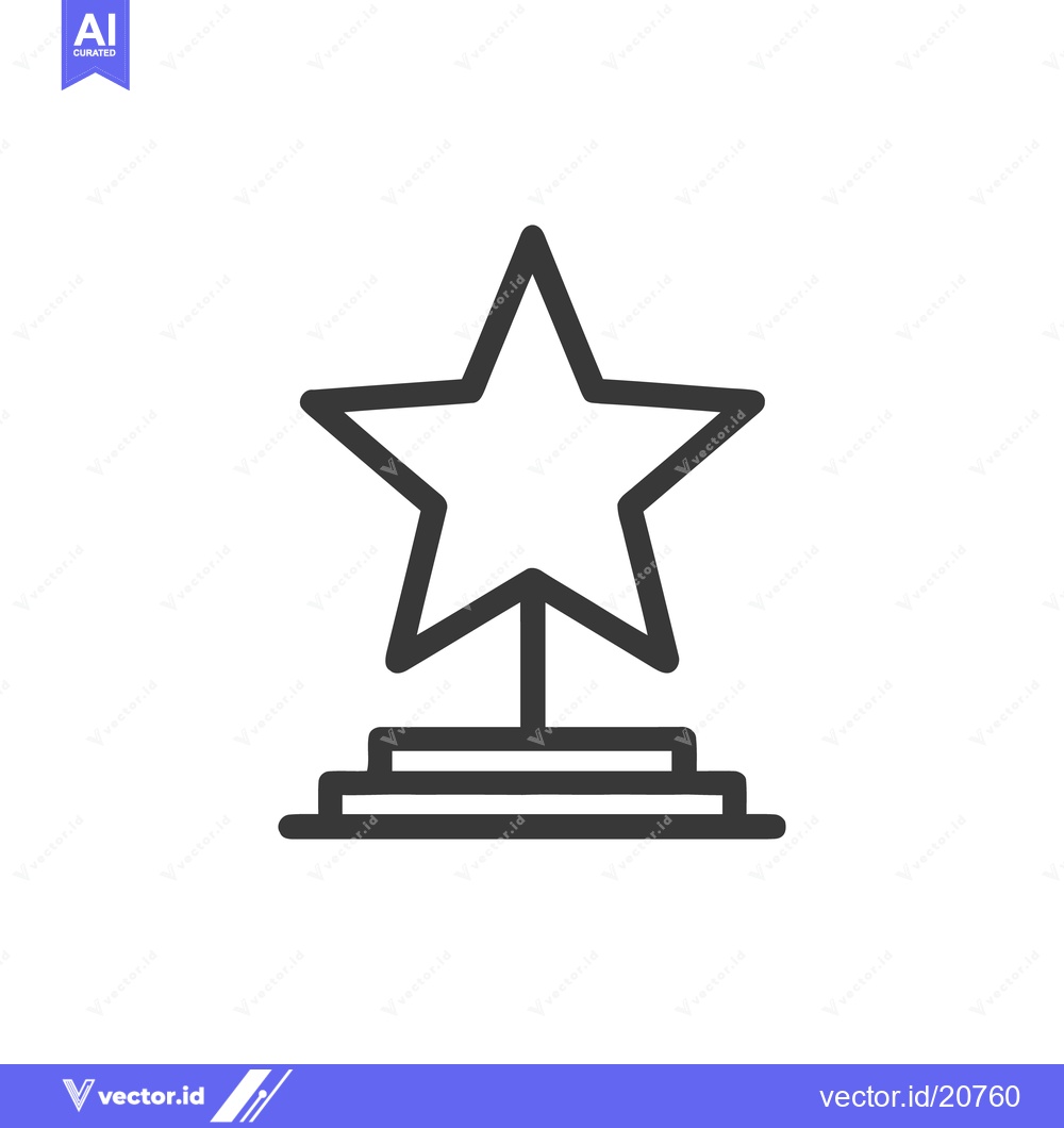 Premium Vector of Minimalist Star Award Icon: Black Outline on White Background