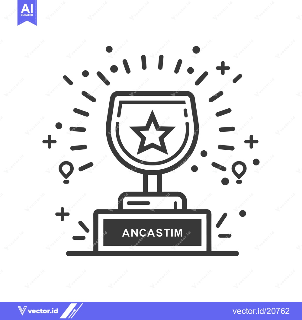 Premium Vector dari Award Trophy with Star and Company Name