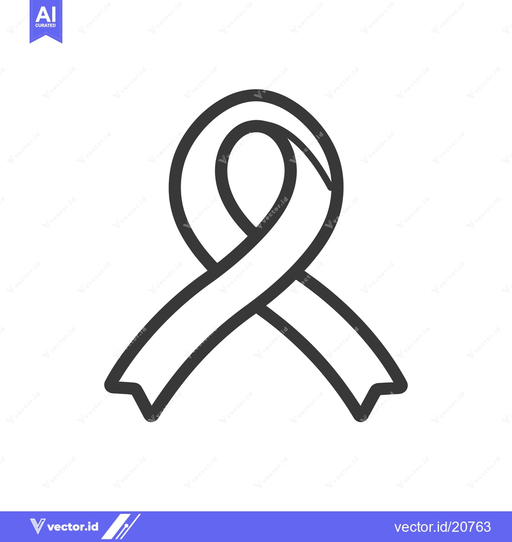 Premium Vector dari A graphic black and white awareness ribbon representing support and ho