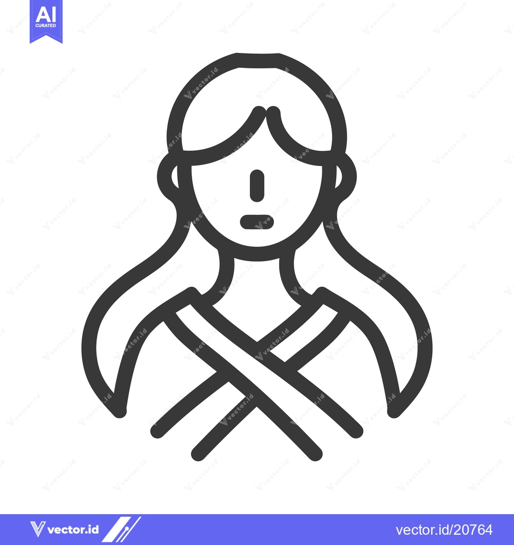Premium Vector dari A simplistic monochrome outline drawing of a female person