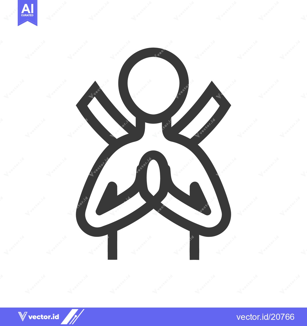 Premium Vector dari A simple illustration of a human figure with outstretched wings