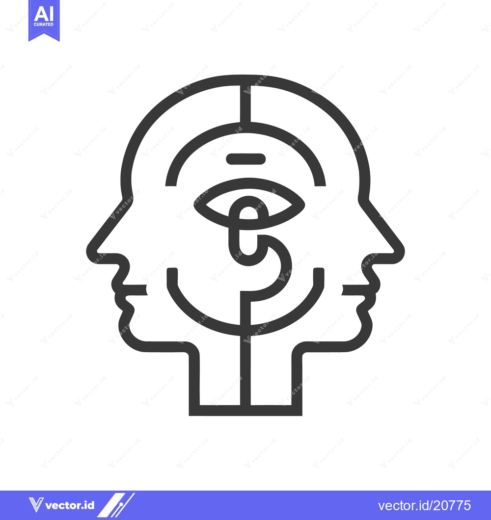 Premium Vector dari A symmetrical artistic representation depicting two interconnected hum