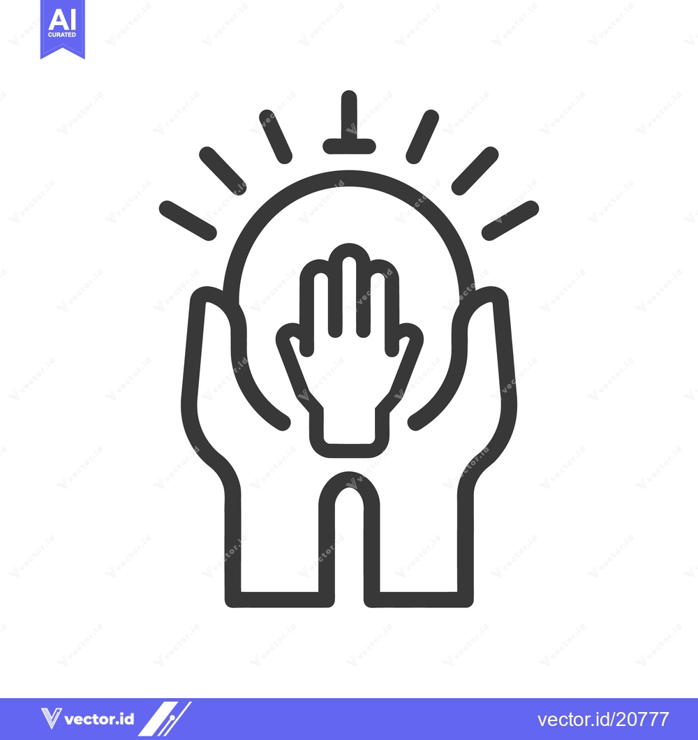 Premium Vector of A graphic representation of a helping hand protecting a circle