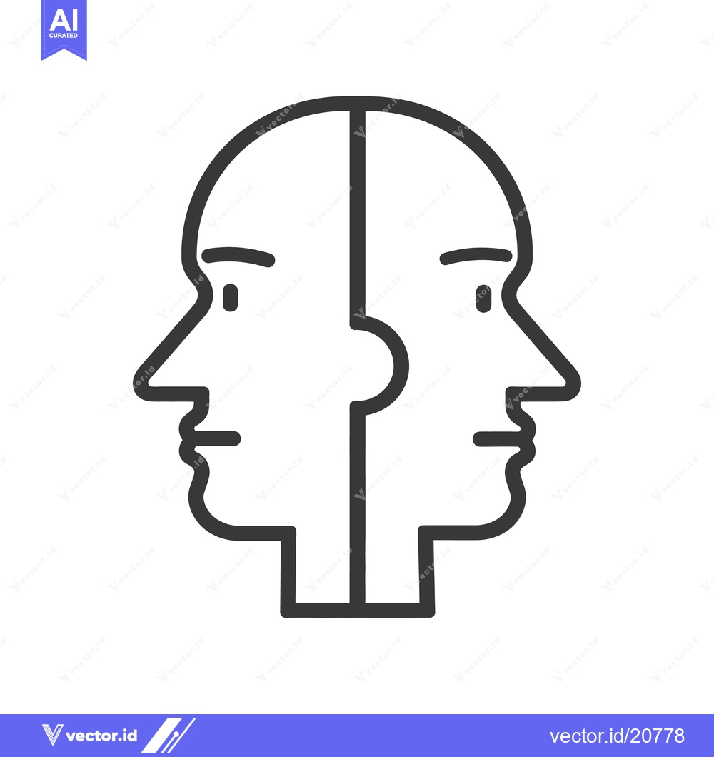 Premium Vector of Two human faces are displayed side by side in an illustration