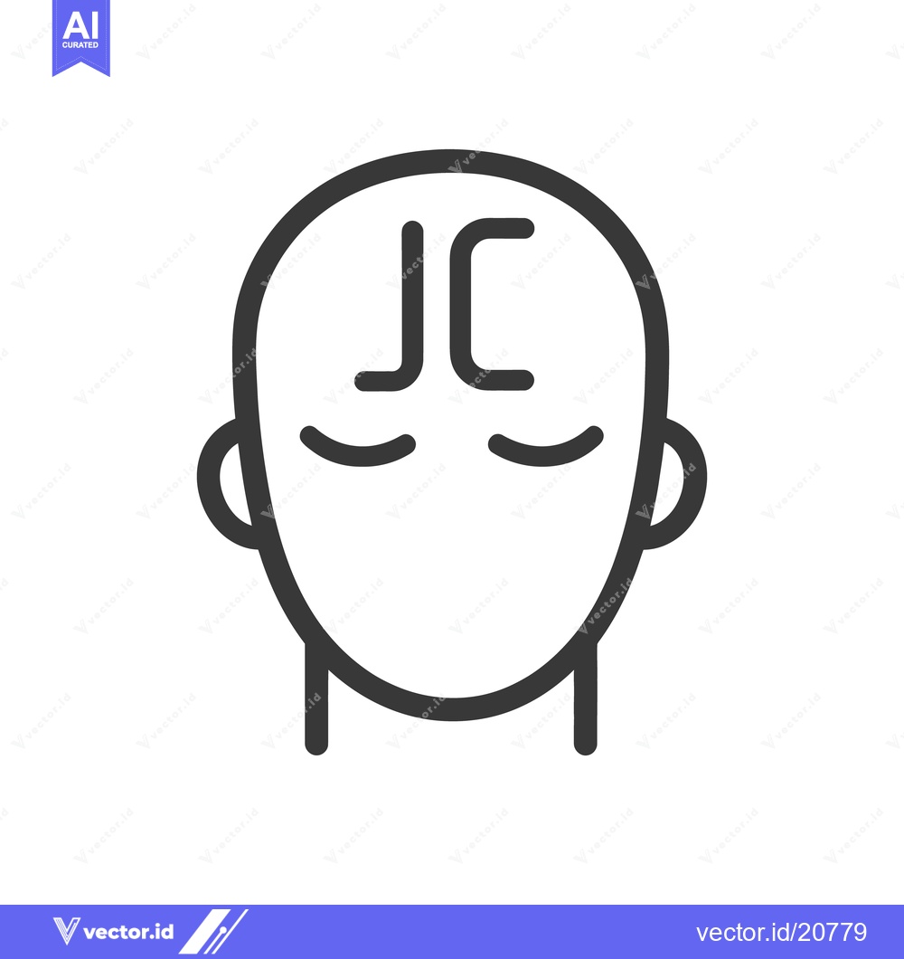 Premium Vector dari Simple depiction of a human head with closed eyes