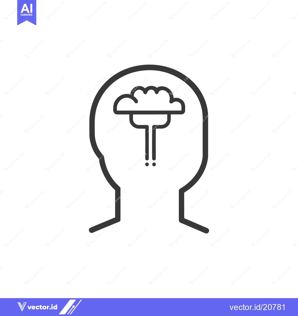 Premium Vector of An illustration depicts a head showing a human mind symbol