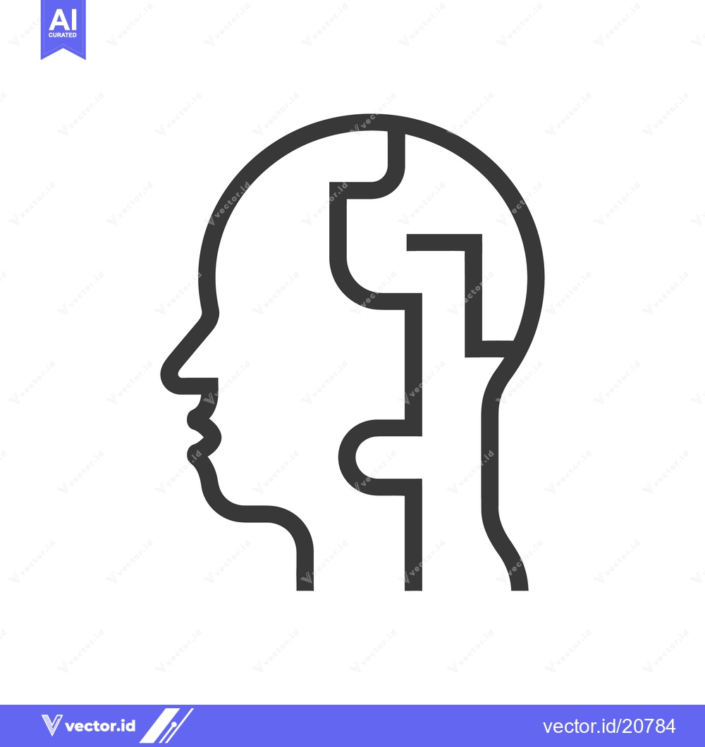 Premium Vector dari Outline of a human head combined with a puzzle piece