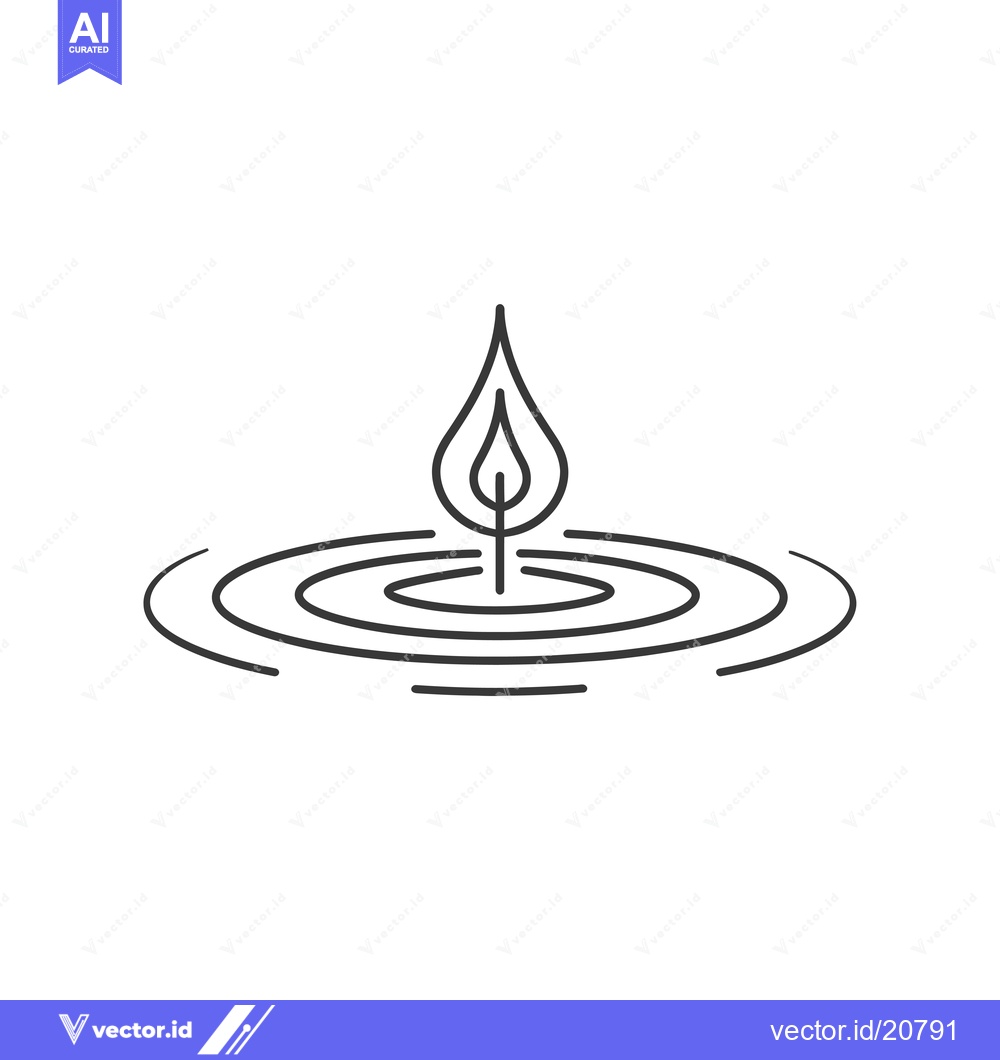 Premium Vector dari A Water Drop Falling Into Still Water, Creating Ripples