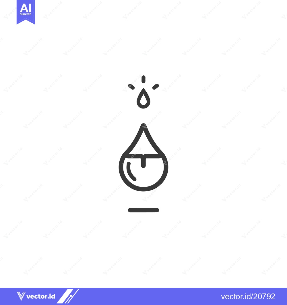 Premium Vector dari A water drop with light rays and a line below it