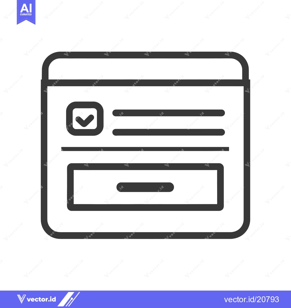 Premium Vector of A web browser window icon with a checkbox and a search bar