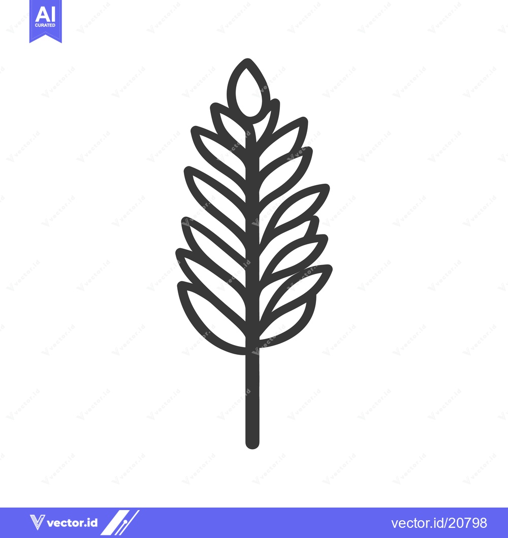 Premium Vector of A simple graphic illustration of a stylized plant stem and leaves