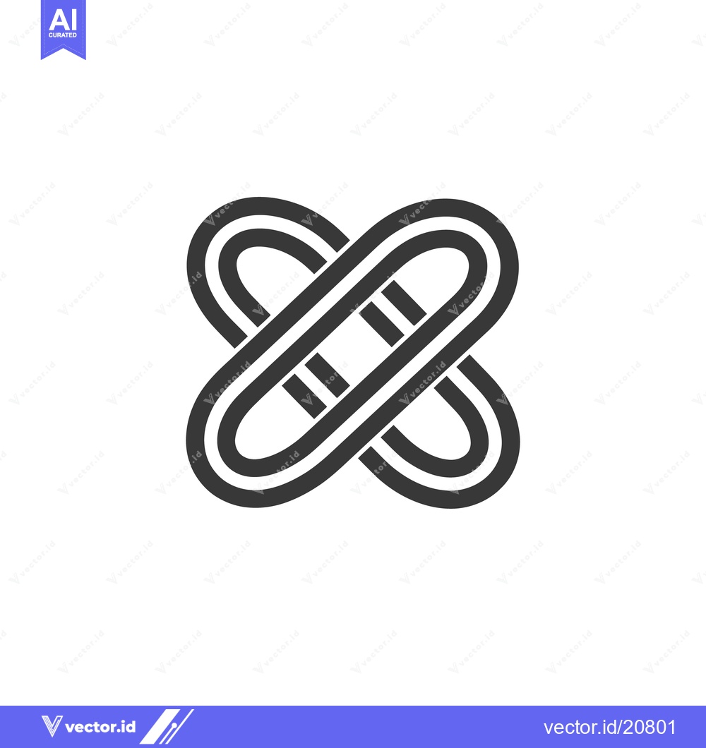 Premium Vector dari Overlapping curved lines form an abstract symbol or design element