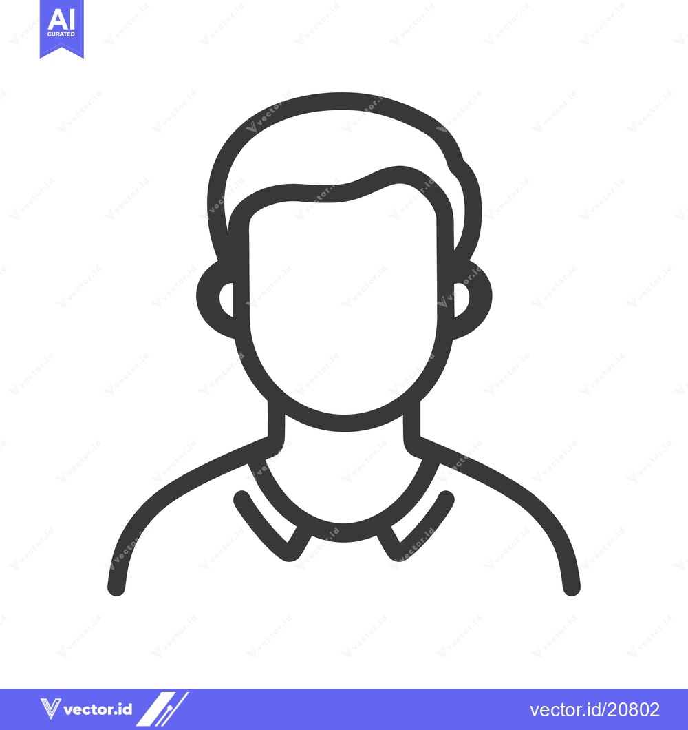 Premium Vector dari A simplified line art illustration depicting a male person from the fr