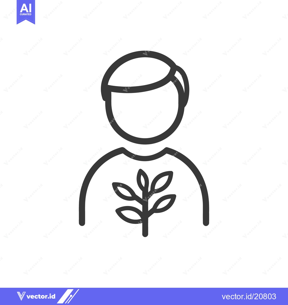 Premium Vector dari A person with a plant symbol on their shirt is depicted here