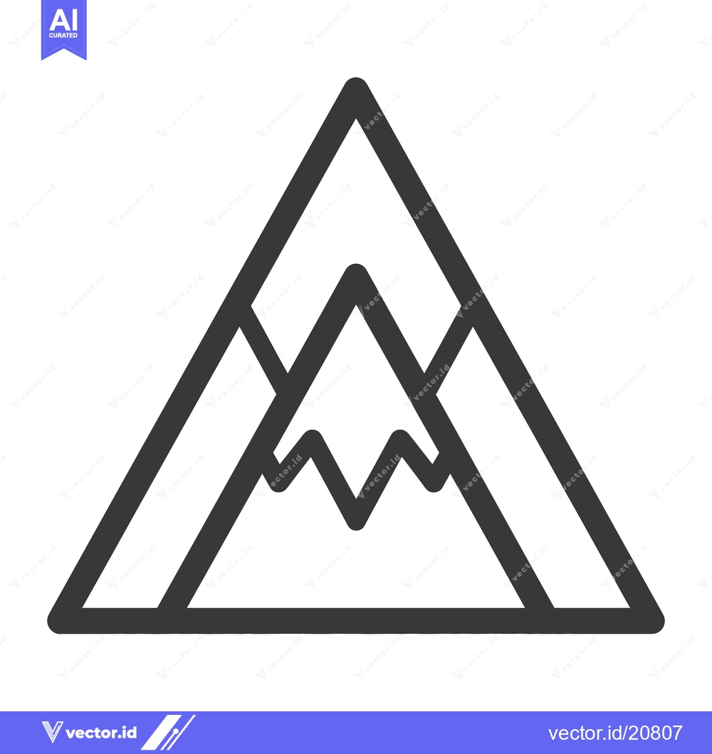 Premium Vector dari Simple line drawing of mountains depicting nature and wilderness