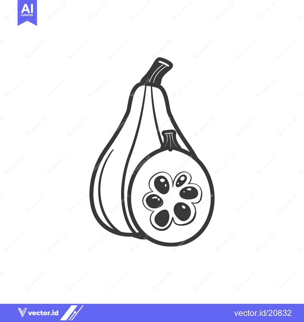 Premium Vector dari A Whole and Halved Butternut Squash with Seeds