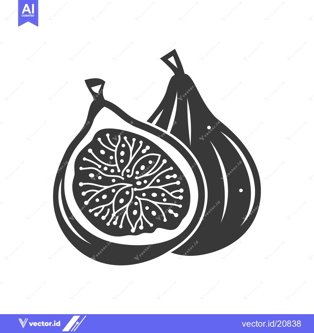 Premium Vector dari A Whole Fig Beside A Half Fig With Detailed Internal Structure