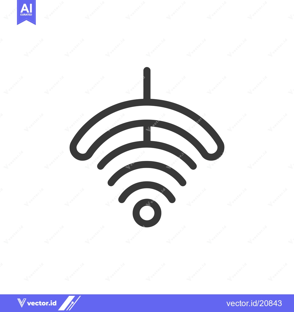 Premium Vector of A wifi icon with a hanger above the waves