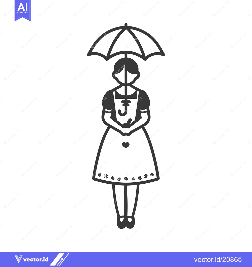 Premium Vector dari A Woman Holding an Umbrella Under an Umbrella