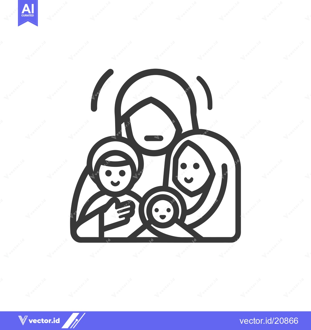 Premium Vector of A Woman Holding Two Children, One in Her Arms, One Beside Her