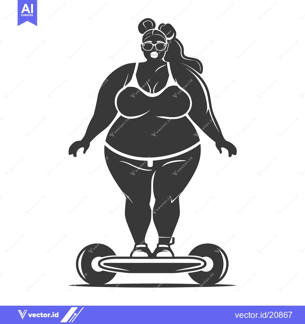 Premium Vector dari A Woman in a Bikini and Sunglasses Riding a Hoverboard