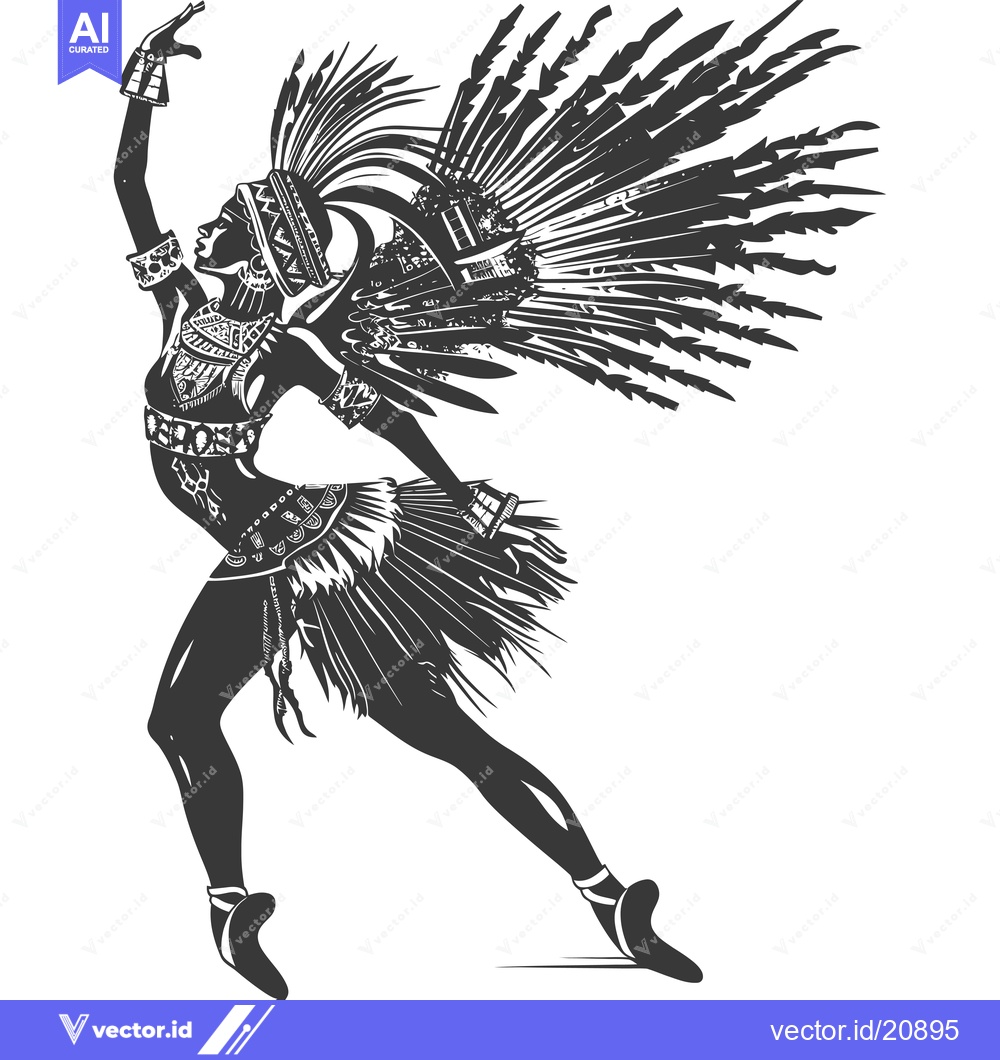 Premium Vector dari A woman in traditional attire dances gracefully with a headdress of fe