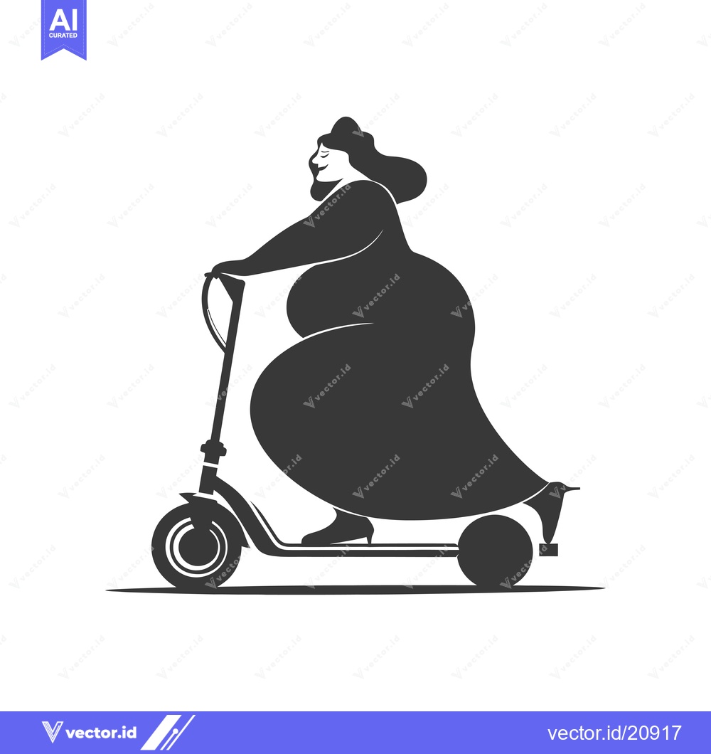 Premium Vector dari A Woman Riding an Electric Scooter