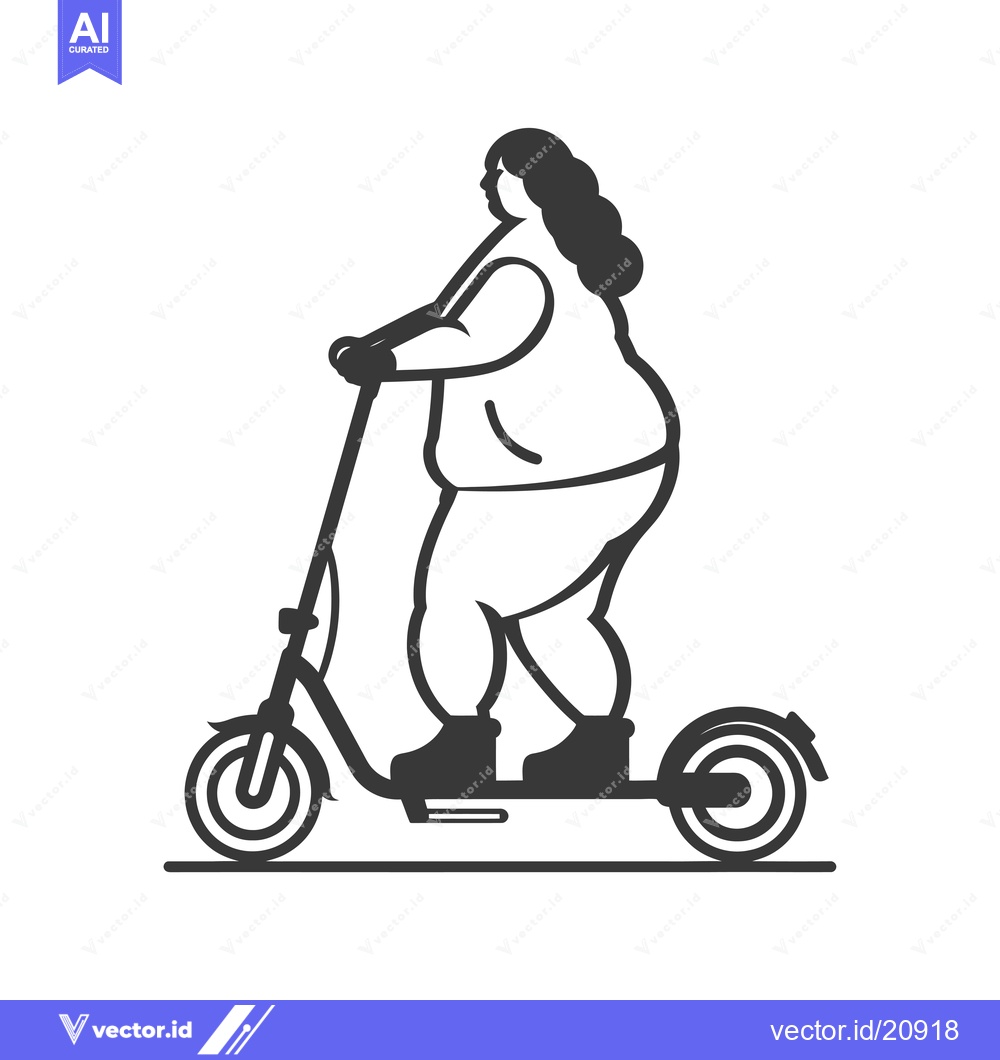 Premium Vector dari A woman riding an electric scooter