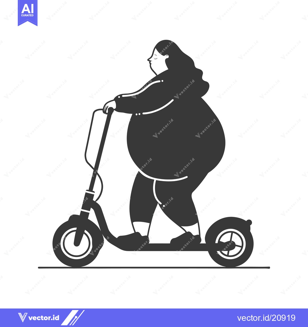 Premium Vector dari A Woman Riding an Electric Scooter
