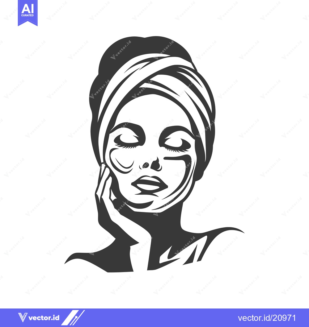 Premium Vector dari A woman with closed eyes wearing a face mask and a turban