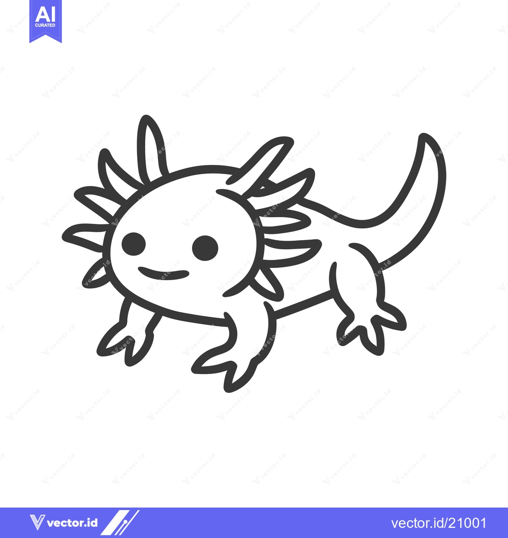 Premium Vector of A cartoon illustration depicting a smiling amphibian salamander creatu