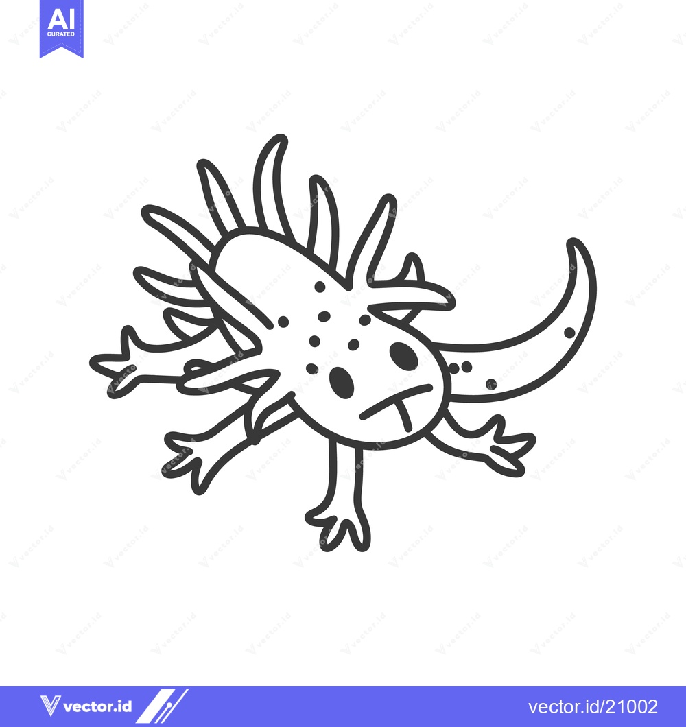 Premium Vector dari A simple line drawing illustration of a stylized aquatic creature