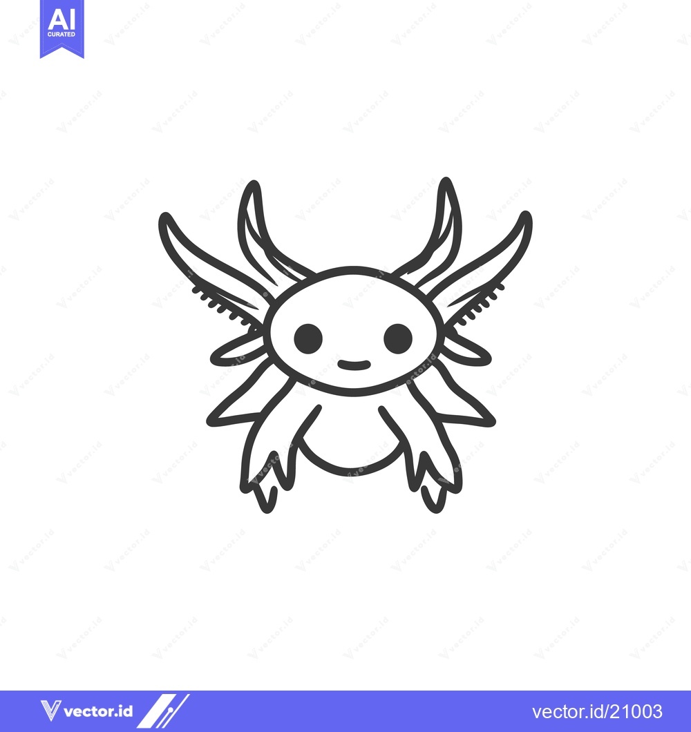 Premium Vector of A cute stylized drawing of an amphibian axolotl creature