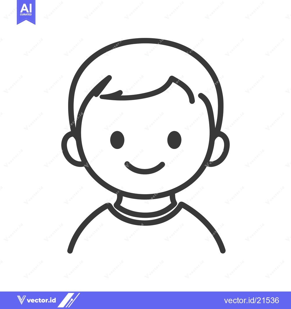 Premium Vector of A Simple Black And White Cartoon Illustration Of A Young Person