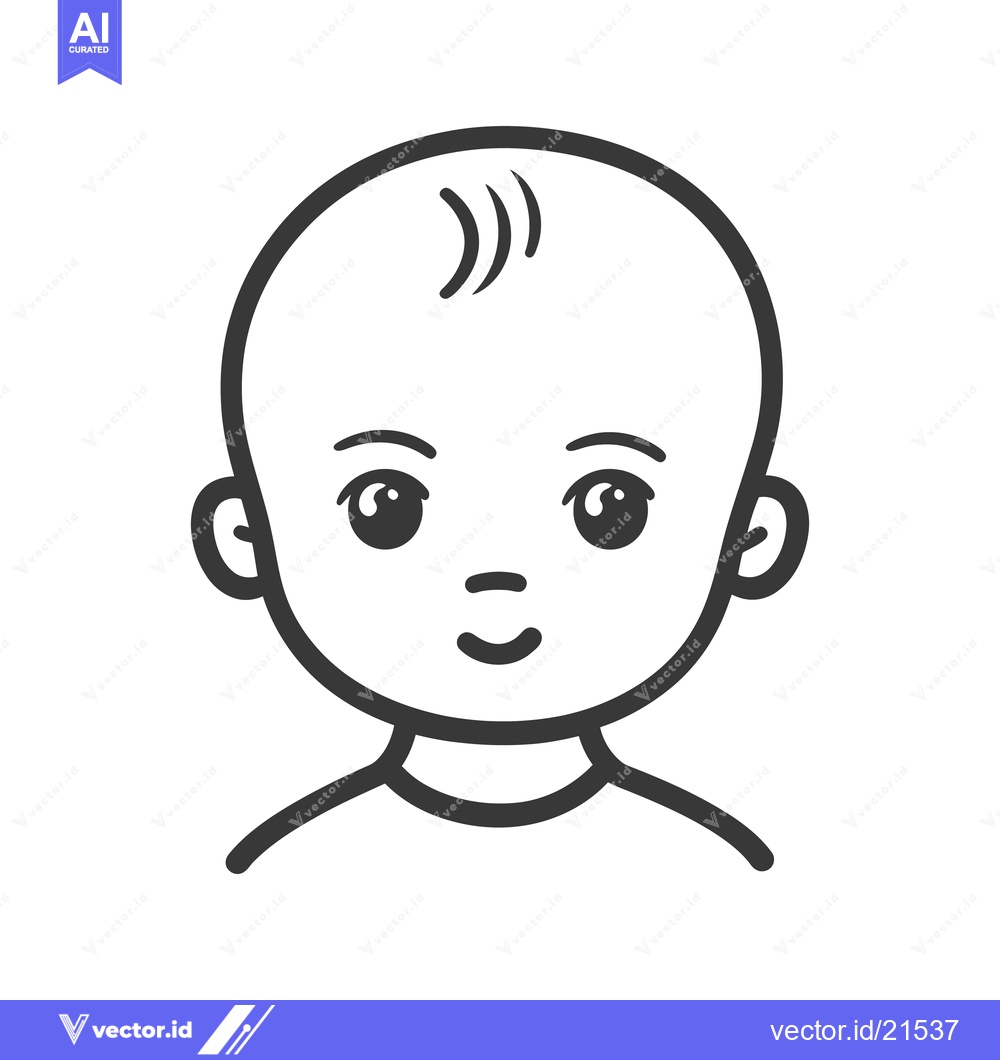 Premium Vector dari A simple and adorable line drawing of a baby face