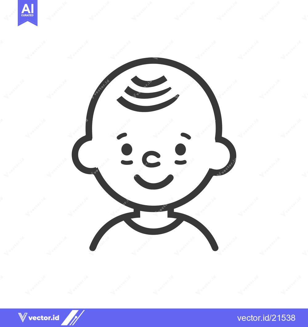 Premium Vector of A simplistic illustration depicting a young childs smiling face