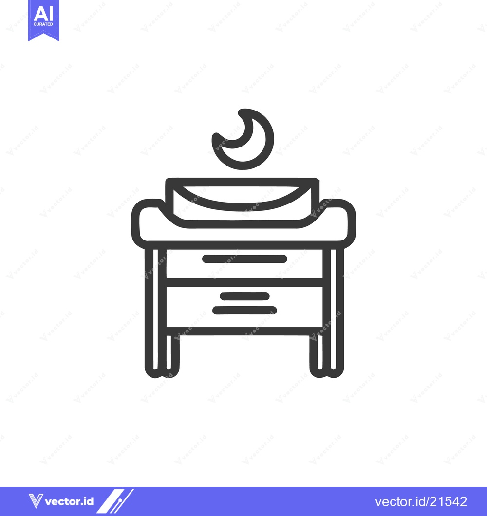 Premium Vector dari Minimalist Altar Icon with Crescent Moon Symbol Above