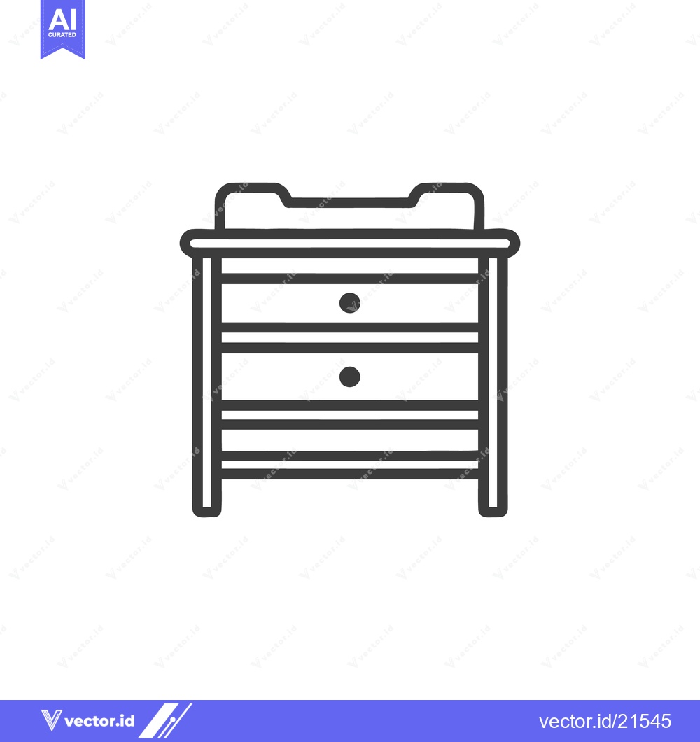 Premium Vector of Minimalist Dresser Icon: Two Drawers, Clean Lines, Modern Design