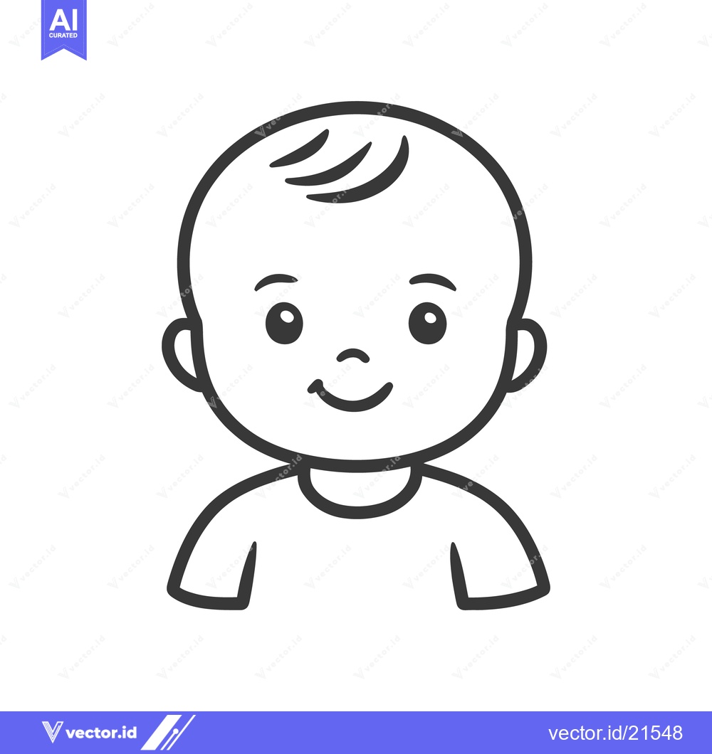 Premium Vector dari A simple and smiling cartoon illustration of a young child