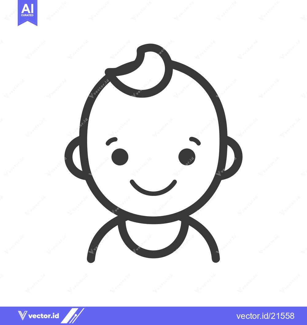 Premium Vector of A Simple And Cheerful Illustration Of A Young Infant