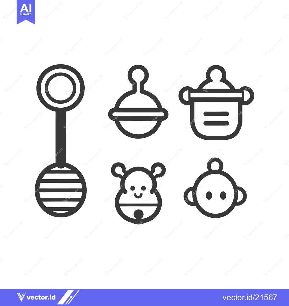 Premium Vector dari Simple vector illustrations of various baby related toys and accessori