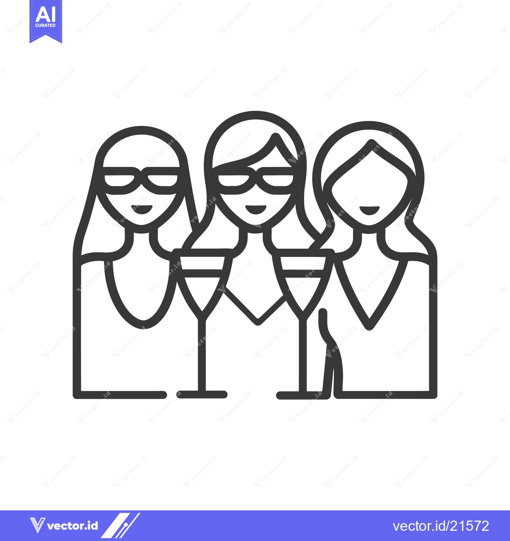 Premium Vector dari Three women friends holding glasses with celebratory drinks