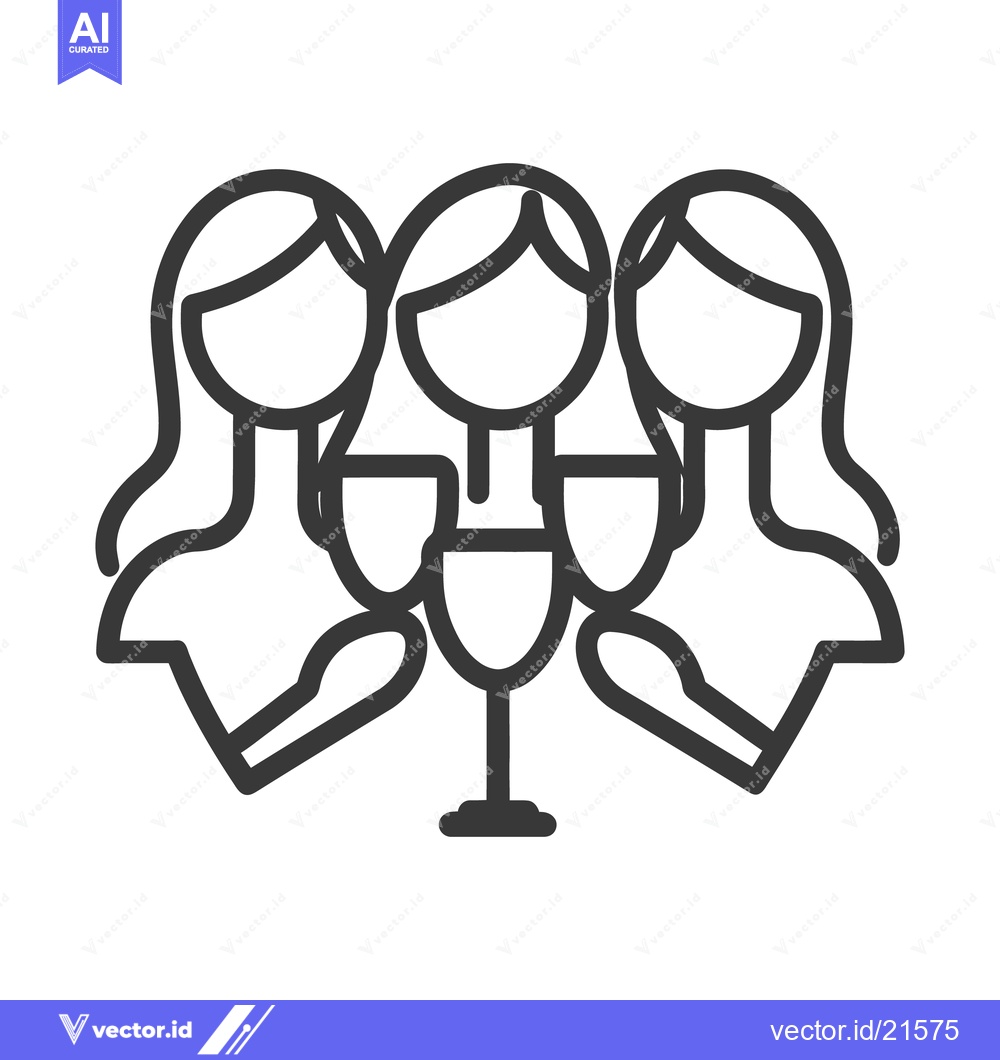 Premium Vector of Three women gathered with wine glasses for a celebratory event