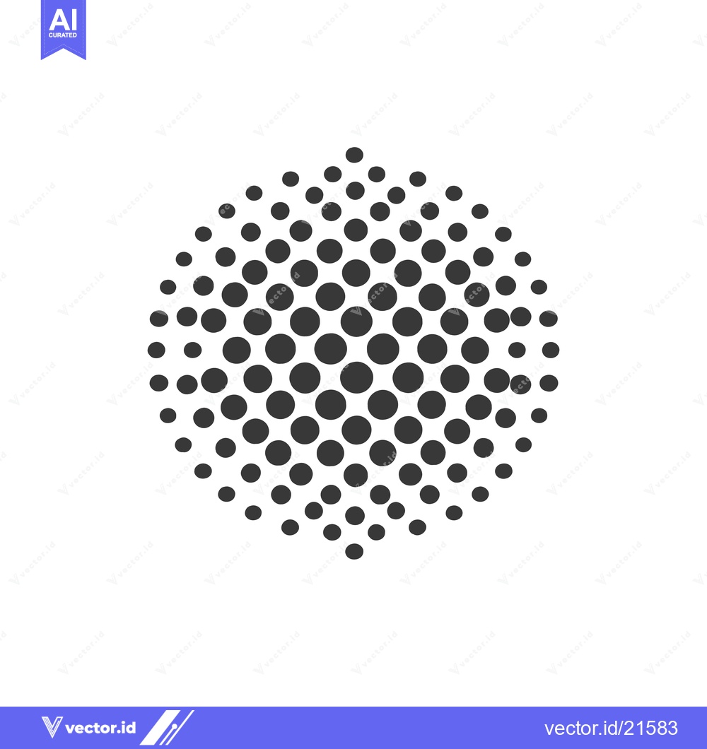Premium Vector dari Geometric Circle Pattern: Abstract Array of Black Dots on White